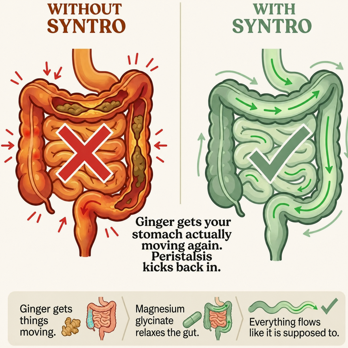 Without Syntro vs with Syntro - peristalsis comparison